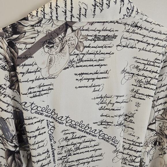 MISHCA French Garden Poplin Blouse Flare Sleeve Tie Front SMALL Boho Peasant - Picture 8 of 14